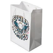 "Spread your Wings - Wrapping Paper Design" Mittlere Geschenktüte (Rückseite Schrägansicht)