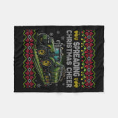 Spreading Christmas Cheer Farming Tractor Ugly Swe Fleecedecke (Vorderseite (Horizontal))
