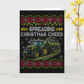 Spreading Christmas Cheer Farming Tractor Ugly Swe Karte (Gelbe Blume)