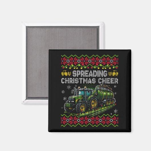 Spreading Christmas Cheer Farming Tractor Ugly Swe Magnet (Vorderseite/Rückseite)