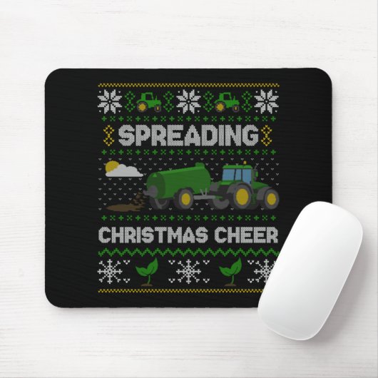 Spreading Christmas Cheer Farming Tractor Ugly Swe Mousepad (Mit Mouse)