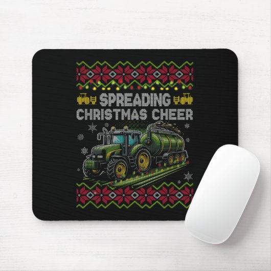 Spreading Christmas Cheer Farming Tractor Ugly Swe Mousepad (Mit Mouse)
