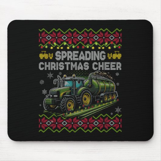 Spreading Christmas Cheer Farming Tractor Ugly Swe Mousepad (Vorne)
