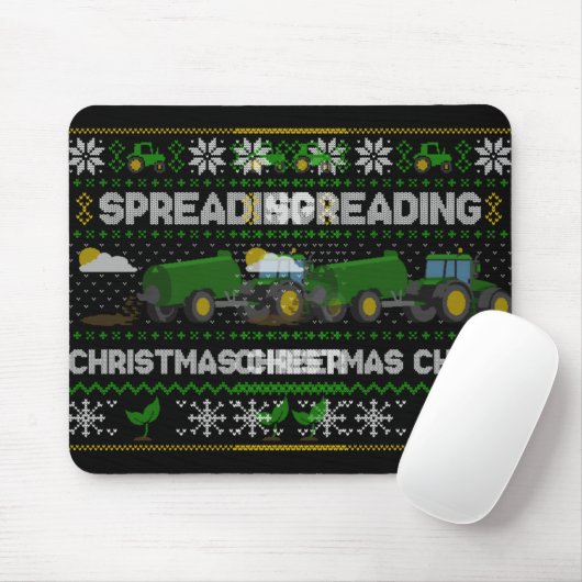 Spreading Christmas Cheer Farming Tractor Ugly Swe Mousepad (Mit Mouse)