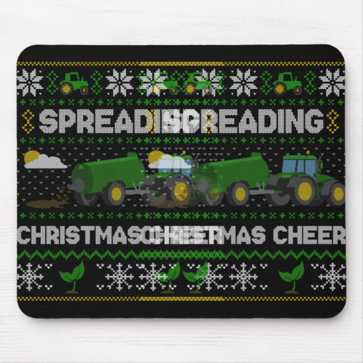 Spreading Christmas Cheer Farming Tractor Ugly Swe Mousepad (Vorne)