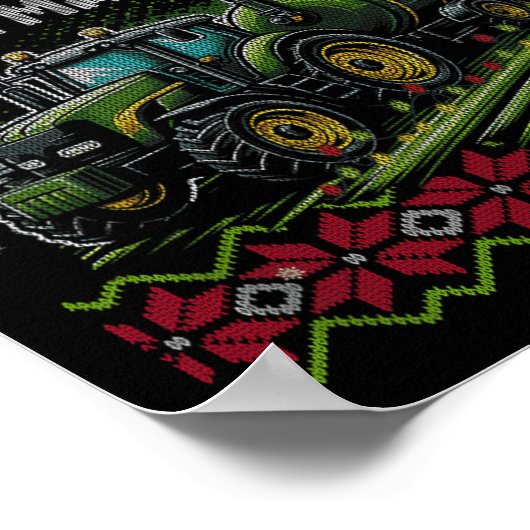 Spreading Christmas Cheer Farming Tractor Ugly Swe Poster (Ecke)