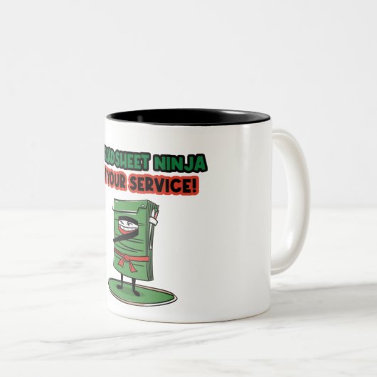Spreadsheet ninja zu Ihrem Dienst! Funny Zitat Zweifarbige Tasse (VorderseiteRechts)