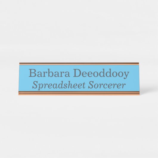 Spreadsheet Sorcerer Blue Schreibtischnamensplakette (Vorderseite )