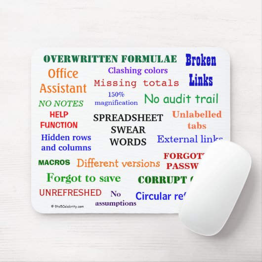 Spreadsheet Swear Words Funny Excel Geschenk Mousepad (Mit Mouse)