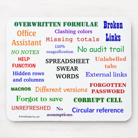 Spreadsheet Swear Words Funny Excel Geschenk Mousepad (Vorne)