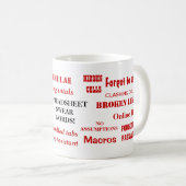 Spreadsheet Swear Words Funny Excel User Joke Kaffeetasse (VorderseiteRechts)