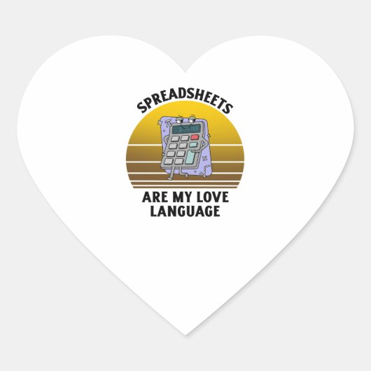 Spreadsheets are my love language Herz-Aufkleber (Vorderseite)