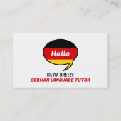 Sprechballon, Deutscher Sprachlehrer, Lehrer Visitenkarte (Vorderseite)