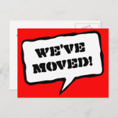 Sprechblase bewegt Postkarten für neue Zuhause (Vorne/Hinten)