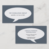 Sprechblase blaues kreatives Netzwerk beruflich Visitenkarte (Vorne/Hinten)