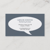 Sprechblase blaues kreatives Netzwerk beruflich Visitenkarte (Rückseite)