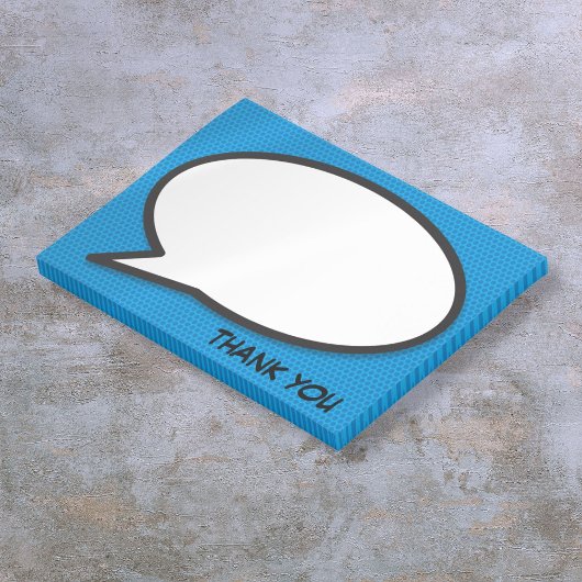 Sprechblase Comic blau Danke Post-it Klebezettel