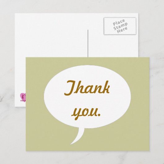 Sprechblase Danke, dass Sie Postkarten Light Gold (Vorne/Hinten)