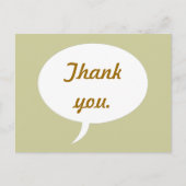 Sprechblase Danke, dass Sie Postkarten Light Gold (Vorderseite)
