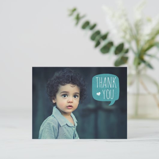 Sprechblase Danke, Post Card Postkarte (Stehend Vorderseite)