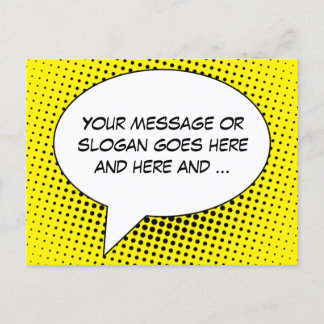 Sprechblase der Meldungsvorlage Postkarte