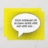 Sprechblase der Meldungsvorlage Postkarte (Vorne/Hinten)