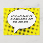 Sprechblase der Meldungsvorlage Postkarte (Vorderseite)