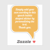 Sprechblase Form mit Ihrem Text. Aufkleber (Blatt)