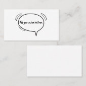 Sprechblase - Fügen Sie Ihren eigenen Text hinzu! Visitenkarte (Vorne/Hinten)