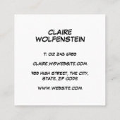 Sprechblase für Werbebotschaften im Retro-Comic Quadratische Visitenkarte (Rückseite)