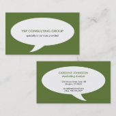 Sprechblase grün kreatives Netzwerk beruflich Visitenkarte (Vorne/Hinten)