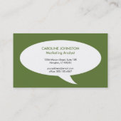 Sprechblase grün kreatives Netzwerk beruflich Visitenkarte (Rückseite)