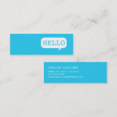 Sprechblase "Hallo" Telefonnummerkarte (Vorne/Hinten)