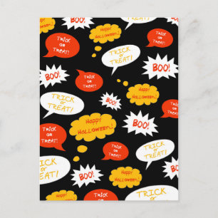 Sprechblase Halloween Postkarte