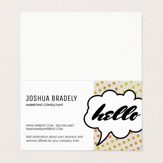 Sprechblase II / Dot Pattern Visitenkarten (Außenseite Aufgefaltet)