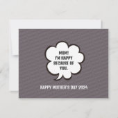 Sprechblase | Muttertag Dankeskarten Mitteilungskarte (Rückseite)