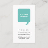 Sprechblase nett, um Sie modern zu treffen Visitenkarte (Rückseite)