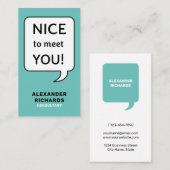 Sprechblase nett, um Sie modern zu treffen Visitenkarte (Vorne/Hinten)