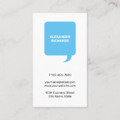 Sprechblase schön, um Sie modern zu treffen Visitenkarte (Rückseite)