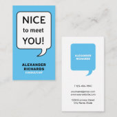 Sprechblase schön, um Sie modern zu treffen Visitenkarte (Vorne/Hinten)