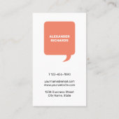 Sprechblase schön, um Sie modern zu treffen Visitenkarte (Rückseite)