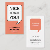 Sprechblase schön, um Sie modern zu treffen Visitenkarte (Vorne/Hinten)