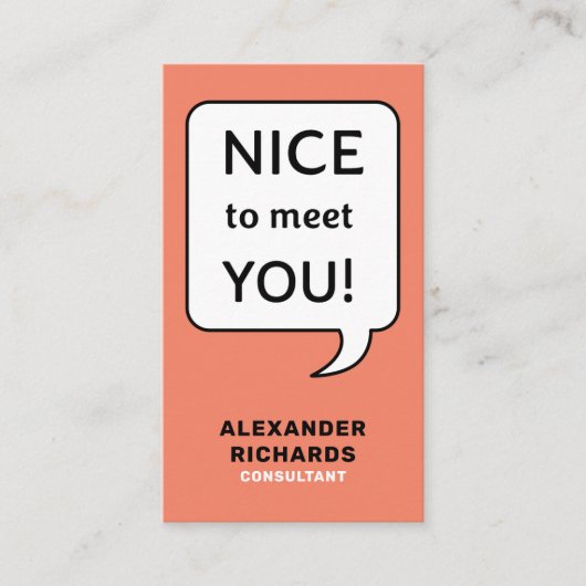 Sprechblase schön, um Sie modern zu treffen Visitenkarte (Vorderseite)