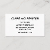 Sprechblase Spaß Retro Comic Buch Visitenkarte (Rückseite)