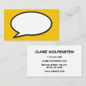 Sprechblase Spaß Retro Comic Buch Visitenkarte (Vorne/Hinten)