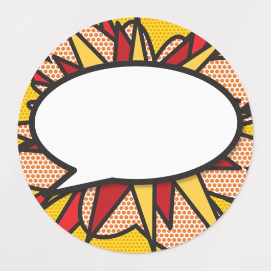 Sprechblase Spaß Retro Comic Pop Kunst Etiketten (Design 2)