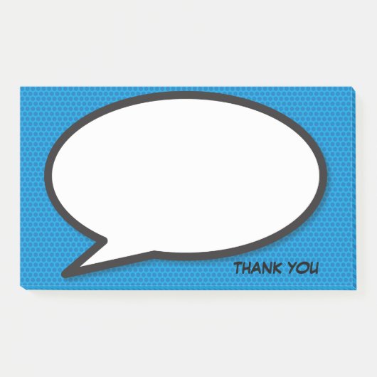 Sprechblase Vielen Dank für Spaß Retro Comic Buch Post-it Klebezettel (Vorderseite)