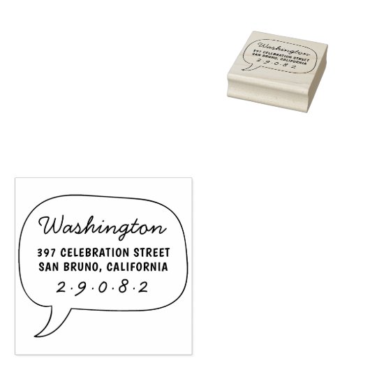 Sprechblase Zeichnend Rücksendeadresse für Familie Gummistempel (Stempel)