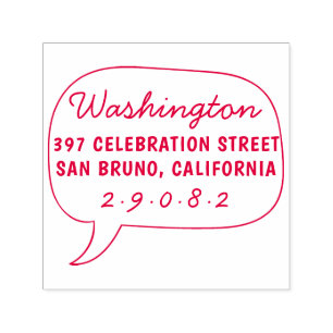 Sprechblase Zeichnend Rücksendeadresse für Familie Permastempel