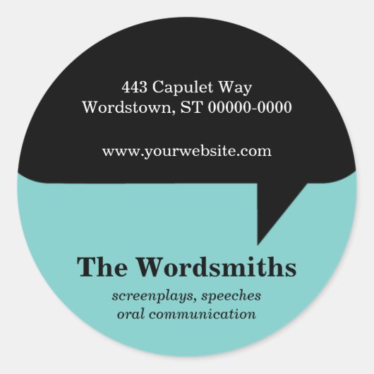 Sprechblasen-Aufkleber Runder Aufkleber (Vorderseite)